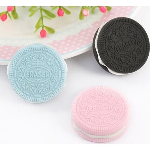 1PC New Hot Cute Eraser Chocolate Cake Sandwich Biscuit Cookie Modeling School Supplies Dessert Style Students Rubber