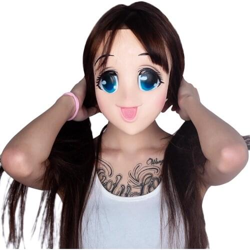 Hot New Beautiful Young Girl Cosplay Mask Loli Lolita Latex Face Funny Party Photo Props Halloween