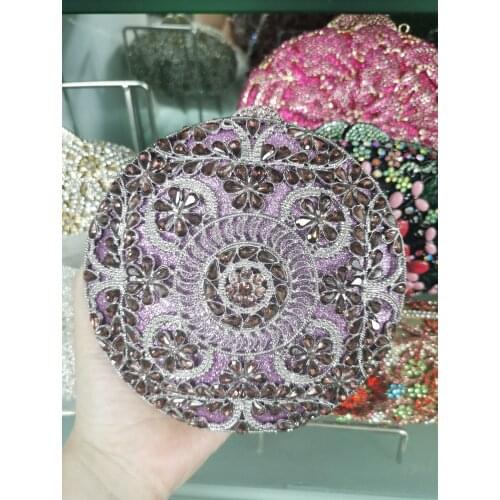 Prom Purple Red Diamond Metal Womens Crystal Wedding Bridal Evening Purse Wallet Clutch Bags Ladies Female Party Dinner Handbag