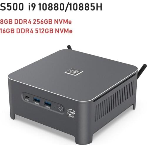 S500 Windows 10 Pro Mini PC Intel I9 10880H/10885H 8GB 16GB RAM 256GB 512GB NVMe SSD Dual Wifi Bluetooth 1000M LAN Mini Computer