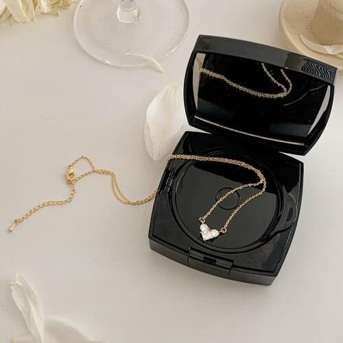 Fashion Jewelry Heart Pendant Necklace 2021 New Design High Quality AAA zircon Chain Necklace For Girl Lady Gifts