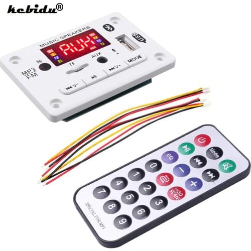 Kebidu 5V 12V MP3 Decoding Board Module Bluetooth V5.0 MP3 Player Wireless Phone Call Record for Iphone Samsung Xiaomi Phone Car