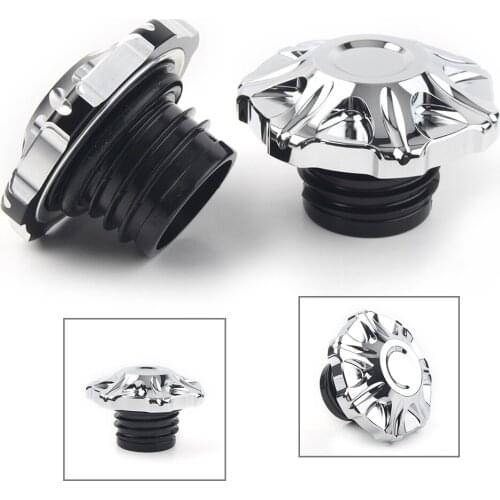 Motorcycle Oil Cap Fuel Gas Tank Tank Cover fit For Harley Dyna FXD w/ Mid-Control 1991-2017 CNC Aluminum Black / Chrome
