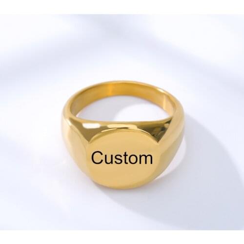 Initial Letter Custom Name Mens Ring 2020 Fashion Simple Style Round Wedding Engagement Party Jewelry Classic For Men Women Gi