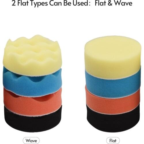 31Pcs Polishing Pads Kit 3 Inches Drill Buffer Attachment with Sanding Papers Sanding Waxing for Automobiles Yachts