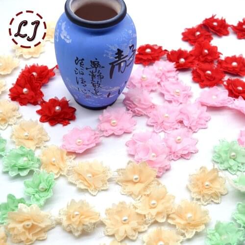 New fashion 1yd/lot Craft Braided pearl handmade colorful flower embroidered Lace ribbon trim sew on lady overcoat dress DIY