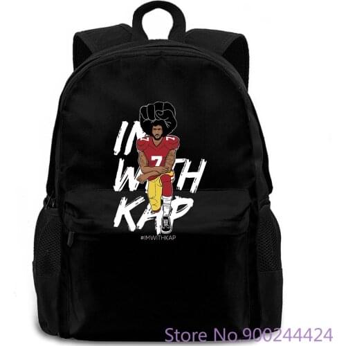 #ImWithKap Colin Kaepernick Kneeling Premium New Metal Casual Letter Cartoon backpack