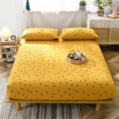New Product Washed Cotton Bed Sheet Dyeing Soft High Quality Sheet For Child And Adult With Elastic Band Bed Sheet Home Textile