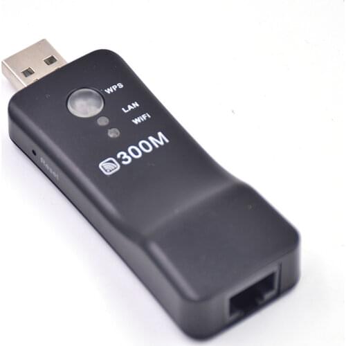 New Universal Wireless TV Network Wifi Adapter WPS 300Mbps Wi-fi Repeater RJ-45 Network Cable For Samsung LG Sony HDTV