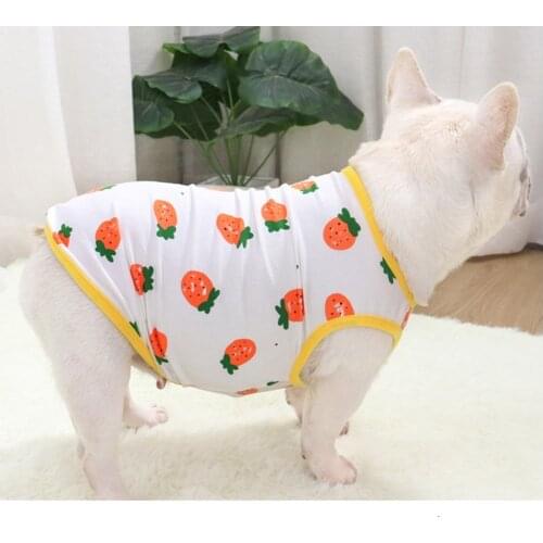 Dog Clothes Small Medium Strawberry Fruit Vest Cartoon Printed T-Shirt for Puppy Cats Comfortable Shirt Pets Costume Supplier