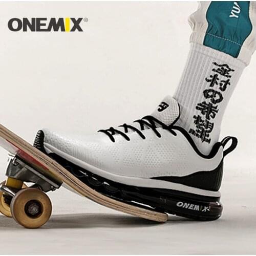 ONEMIX Men Running Shoes Air Cushion Waterproof Leather Women Sneakers Outdoor Shock Absorption light Women Walking Sports Shoes