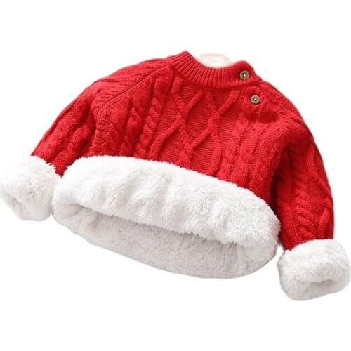 LZH Autumn Winter Christmas Toddler Boys Girls Sweater Children Sweaters Clothing Kids Knitted Thick Warm Sweater Outerwear Coat