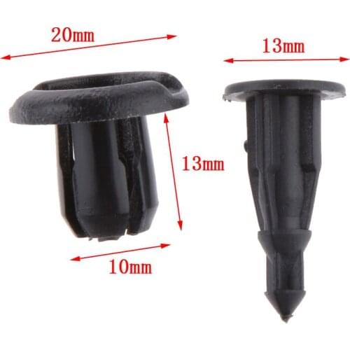 10mm Plastic Push Type Rivet Retainer Fastener Bumper Clips for Honda Pack of 50pcs