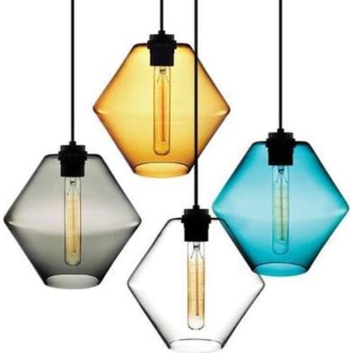 Scandinavian creative stained glass colorful glass pendant lamp, clothing store, hotel, bedroom, dining room, hot pot, deco stor