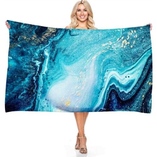 Marbling Pattern 3D Digital Print Microfiber Quick Dry Swimming Towel Camping Towel Gym Fitness Sports Towel Travel Bath Towel