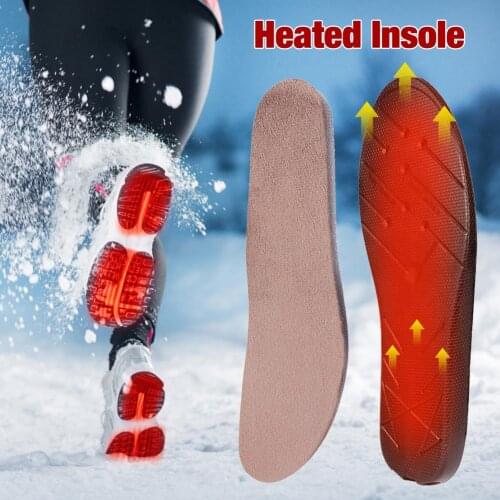 Hot Heated Insoles USB Rechargeable Heated Shoes Pads Feet Warmer Sock Pad Mat Winter Outdoor Sports Heating Insoles Winter Warm