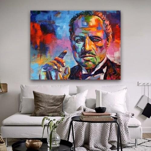 Movie Godfather Watercolor Poster Canvas Painting Prints Colorful Portrait Wall Art Picture for Home Decoration Cuadros