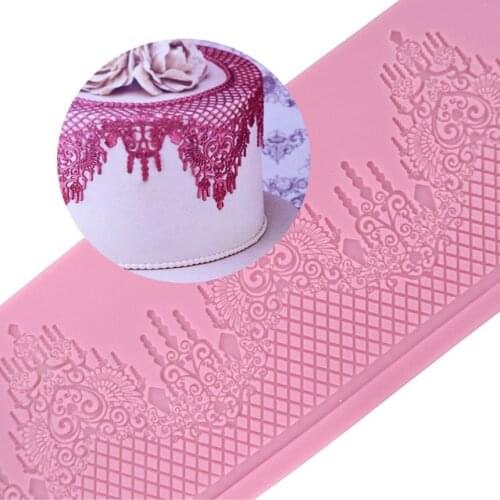 Mom&Pea GX147 Free Shipping Silicone Swag Lace Mold Big Size Cake Decoration Fondant Cake 3D Mold Food Grade Silicone Mould