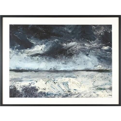 Modern Seascape Wall Pictures For Living Room Abstract Landscapes Hand Painted Rough Sea Oil Painting Art Ship by DHL Fedex