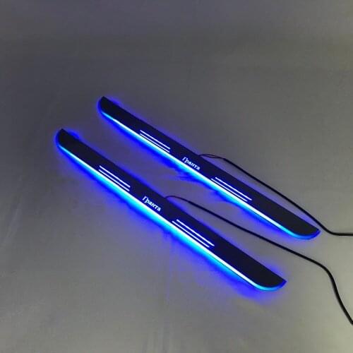 Express delivery led door sill plate strip welcome light threshold guard protectors for lada granta