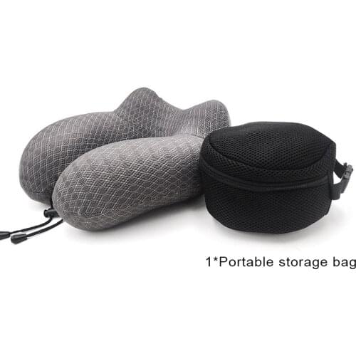 U-Shaped Memory Neck Pillow for Airplane Portable Storage Inflatable Pillow Travel Accessories Stress Relieve Cervical Fatigue