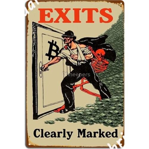 Exits Clearly Marked Metal Sign Club Party Party Wall Decor Vintage Tin Sign Poster