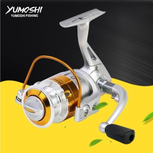 Yumoshi Brand Fly Sea Fishing Reel Silver Pre-Loading Spinning Fishing Wheel Fake Bait Casting Ocean Lake Rubber Handle BL