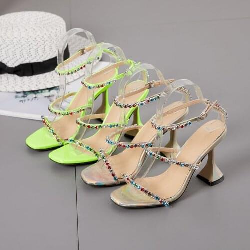 2020 NEW Fashion Summer Sandals Open Toe High Heels Women Thin Heels Gladiator Shoes Heel Sandals Pumps Size 35-42