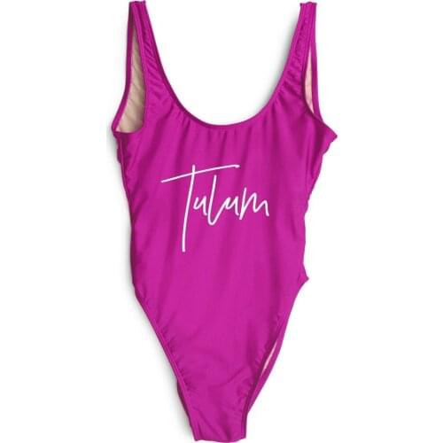 Women Sexy Bodysuit High-Quality Summer TULUM Lettet Print Swimwear Bathing Suit Jumpsuits Beachwear free shipping