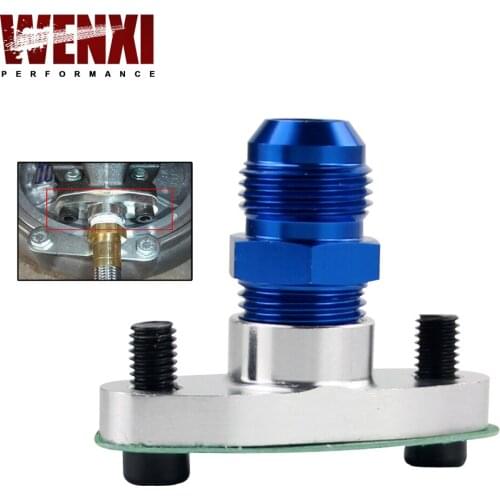 1/2 NPT Female Aluminum Oil Drain Turbo Flange T3 T4 T04 GT40 GT55 silver + NPT 1/2 TO10AN Flare Fitting blue str
