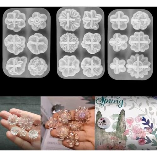 1Pcs Crystal Silicone Flower Mold Daisy UV Epoxy Resin Casting Mould Flower Resin Charms Molds for DIY Mould Jewelry Making Tool