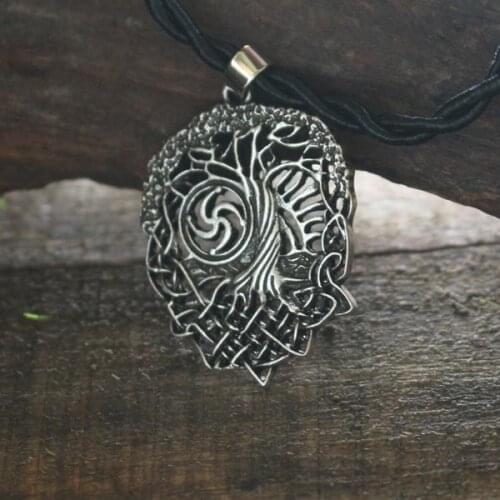Lanseis 1pcs Tree Of Life Necklace, Family Tree ,slavic Rod symbol pendant viking charmt, celt wrold tree jewelry