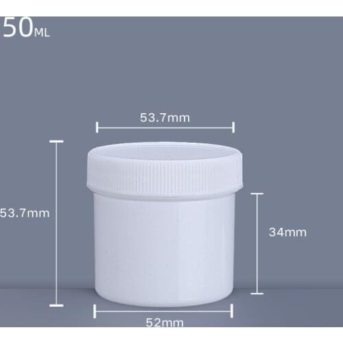 10pcs of 50ML Plastic Containers Reusable White Jar with screw lid for Travel Make-up Cosmetic Creams Lotions BPA Free