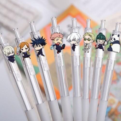 10 Pcs/lot Anime Jujutsu Kaisen Pen Toys Gojo Satoru Yuji Itadori Ball Gel Pen Autopen Study Stationery Toy Gift