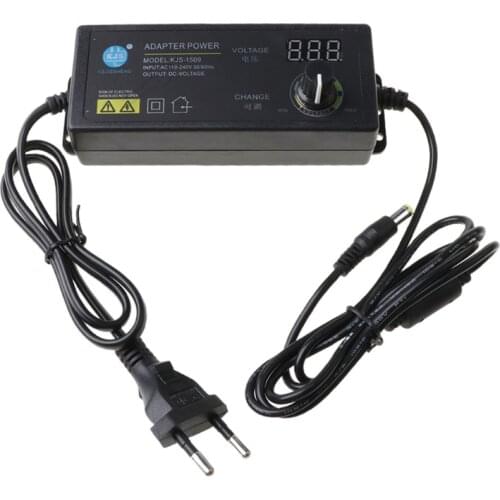 100% Brand New and High Quality Adjustable Power Adapter Display Screen Voltage Regulated 9-24V 3A EU Plug