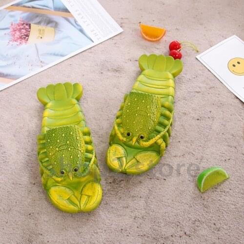 2021 New Summer Cool Slippers Children Cartoon Slippers Funny Crayfish Beach Boys And Girls New Strange Gifts Green