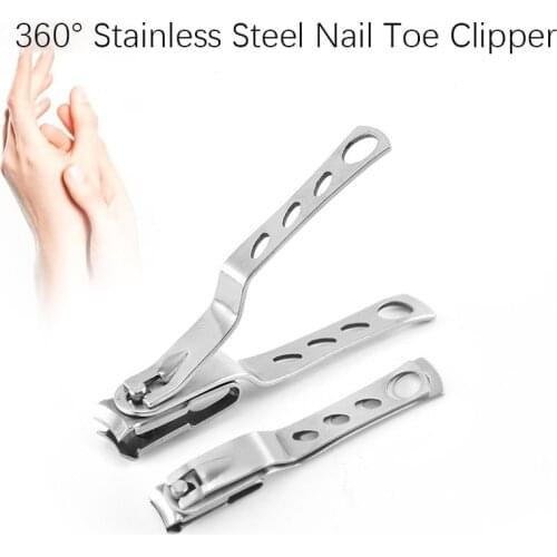 2021 New 360 Rotation Stainless Steel Nail Toe Clipper Cutter Trimmer Scissor Stainless Steel Manicure Pedicure Tool