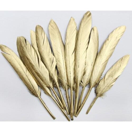 2021 Gold Plated Feathers 5-7inches for Christmas Wedding Party Decoration DIY Handicrafts Accessories home decoration hot