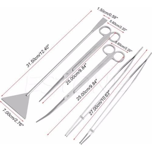 3/5Pcs Kit Aquarium cleaner Aquatic Plant Tweezers Scissors Stainless Steel Sand Shovel fish tank cleaning tools accessories