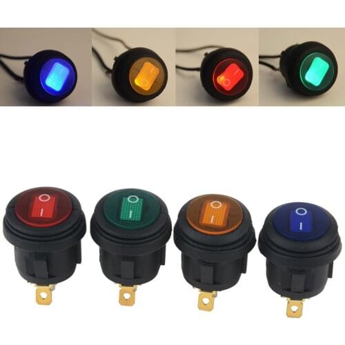 4pcs 3 Pin 12V LED Car Boat On/Off SPST Round Rocker Switch Waterproof Small Rocker Switches