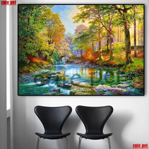 Diamond painting natural landscape full square round stone diamond embroidery rhinestone painting 5d diy needlework decoration