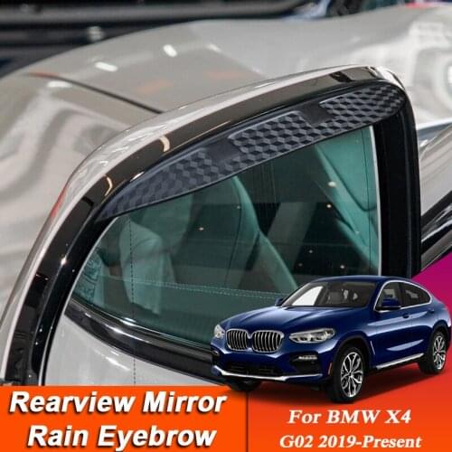 Car-styling For BMW X4 G02 2019-Present Carbon Fiber Rearview Mirror Eyebrow Rain Shield Anti-rain Cover Sticker Auto Accessory
