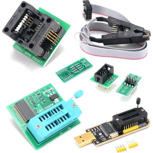 CH341A USB Programmer Kit with SOP8 Clip EEPROM Burner BIOS Flasher SPI Flash Programmer Kit