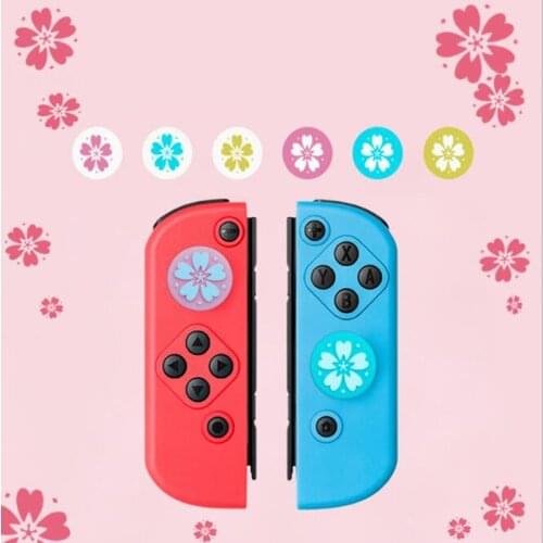 Sakura Cherry Flower Thumb Stick Grip Cap Joystick Cover For Nintend Switch Joycon NS Lite Joy-Con Controller Thumbstick Case