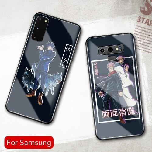 Jujutsu Kaisen Manga Glass Protect Phone Case For Samsung A50 A60 A70 A31 A51 A71 A81 A91 4G 5G A50S A70S M40 M80S