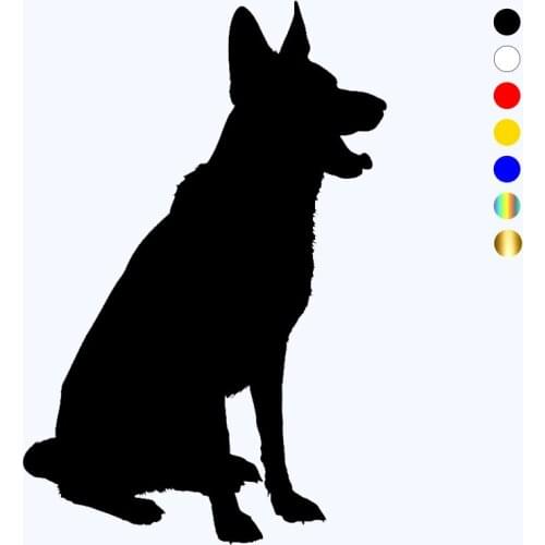 CK2008#15*22cm German Shepherd Dog funny car sticker vinyl decal silver/black car auto stickers for car bumper window car decor