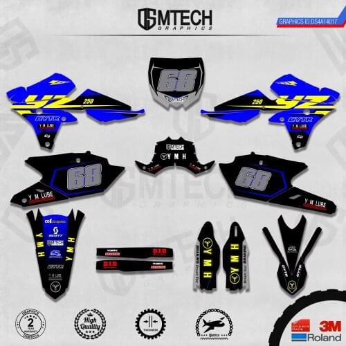 DSMTECH Customized Team Graphics Backgrounds Decals 3M Custom Stickers For 14-18 YZ250F 15-19 YZ250FX WRF250 14-17 YZ450F 017