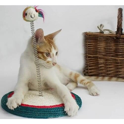 Cat toy spring rat cat scratcher funny cat toy spring rat sisal cat scratcher pet toy