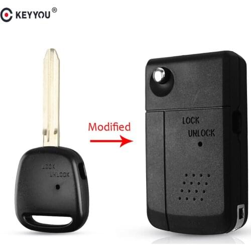 KEYYOU 1 Side Button Modified Remote Key Shell For TOYOTA Carina Estima Harrier Previa Corolla Celica Key Case TOY43 Blade