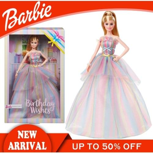 Barbie Girl Doll Toys Birthday WIshes Doll 2020 GHT42 Limited Edition Barbie Collection Children Toys Long Skirt Princess Doll